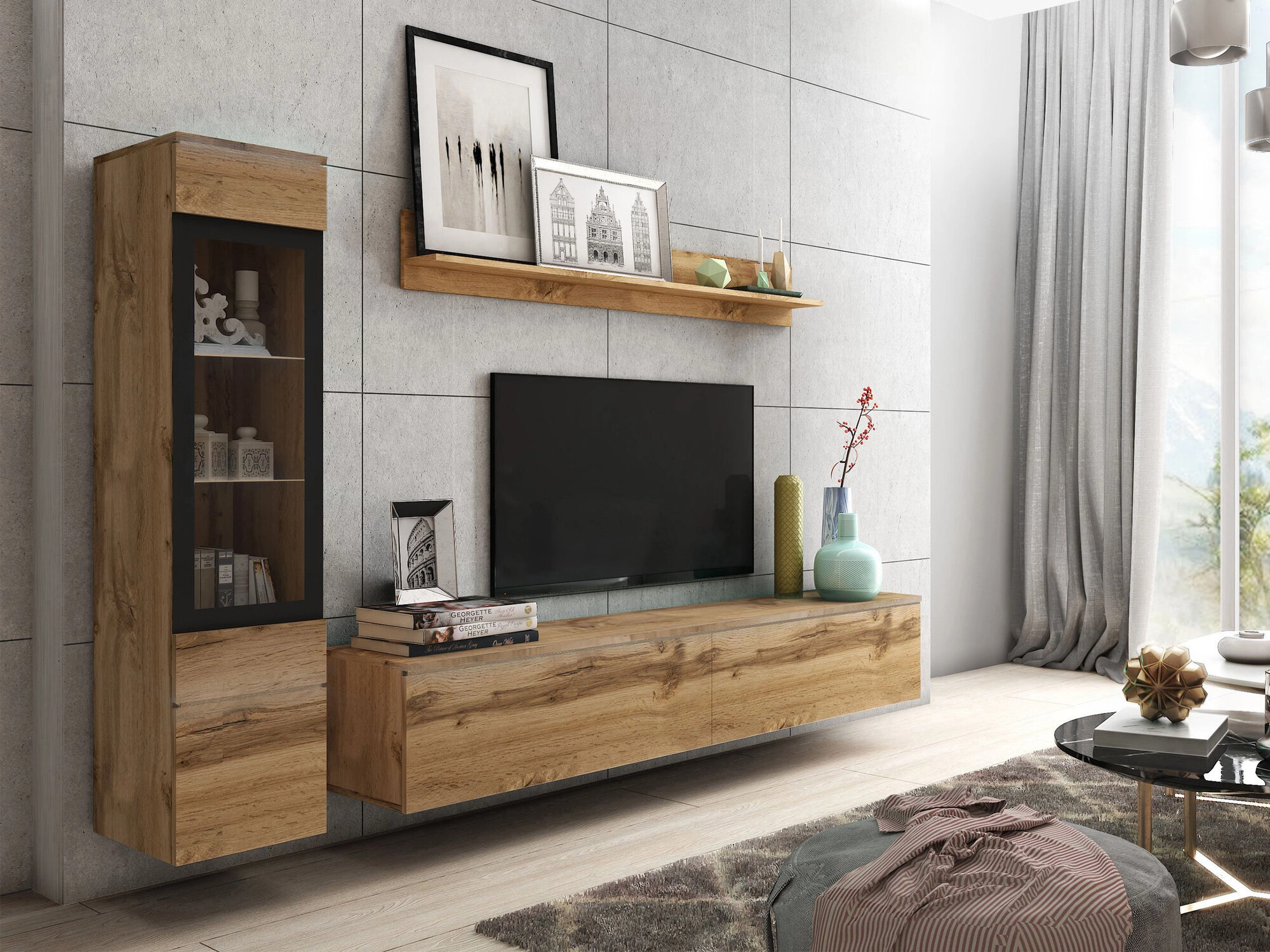 Conjunto de salón Sarasota 125 (Roble wotan)