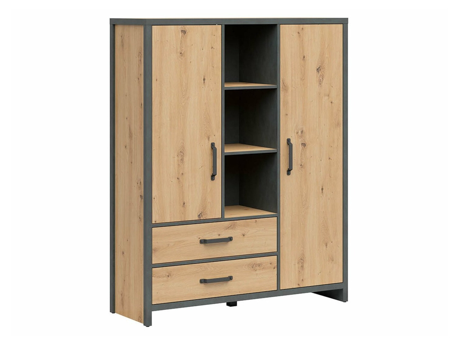 Estantería Belsera 107 (Roble Artisan + Madera gris)