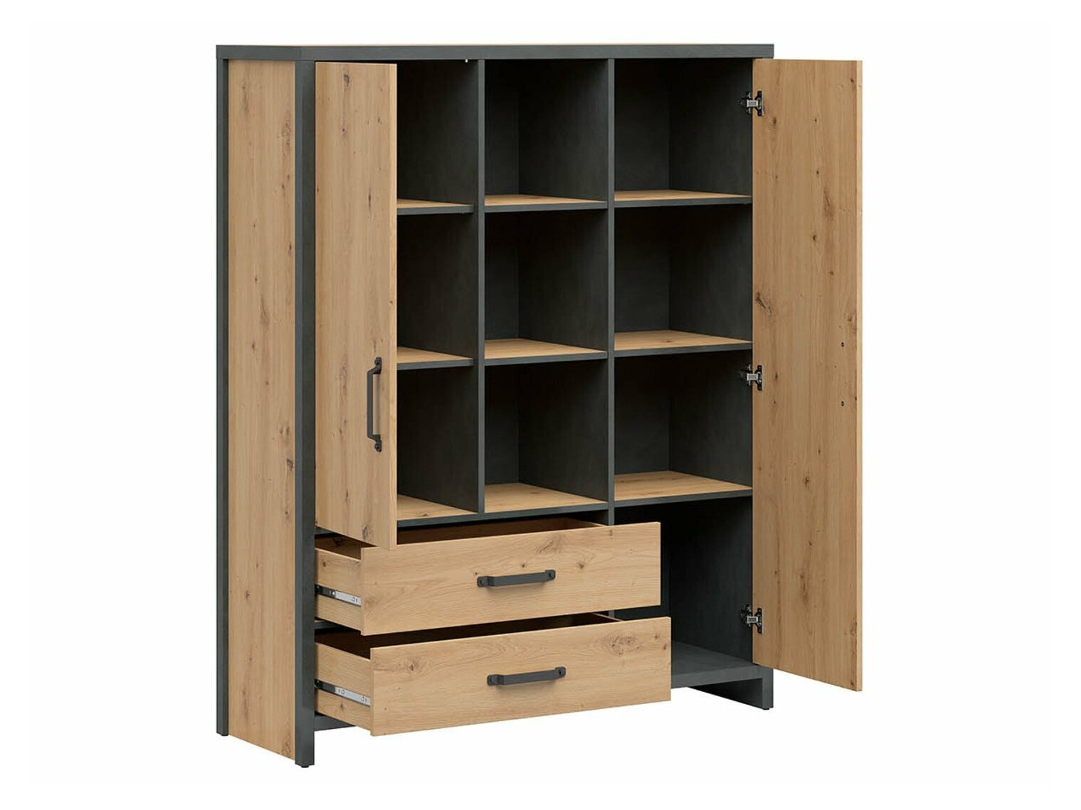 Estantería Belsera 107 (Roble Artisan + Madera gris)