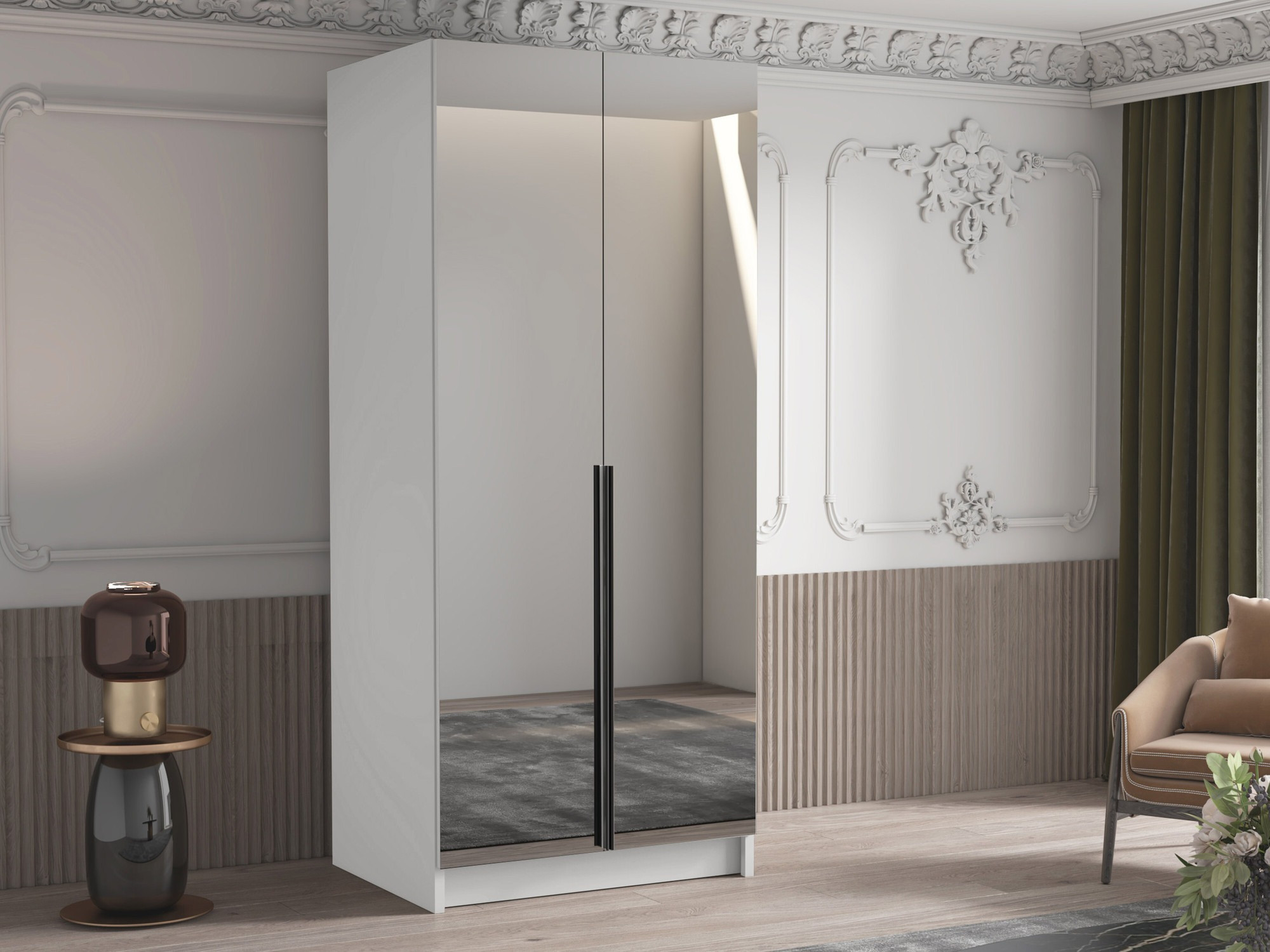 Armario Closico 193 (Blanco + Negro)