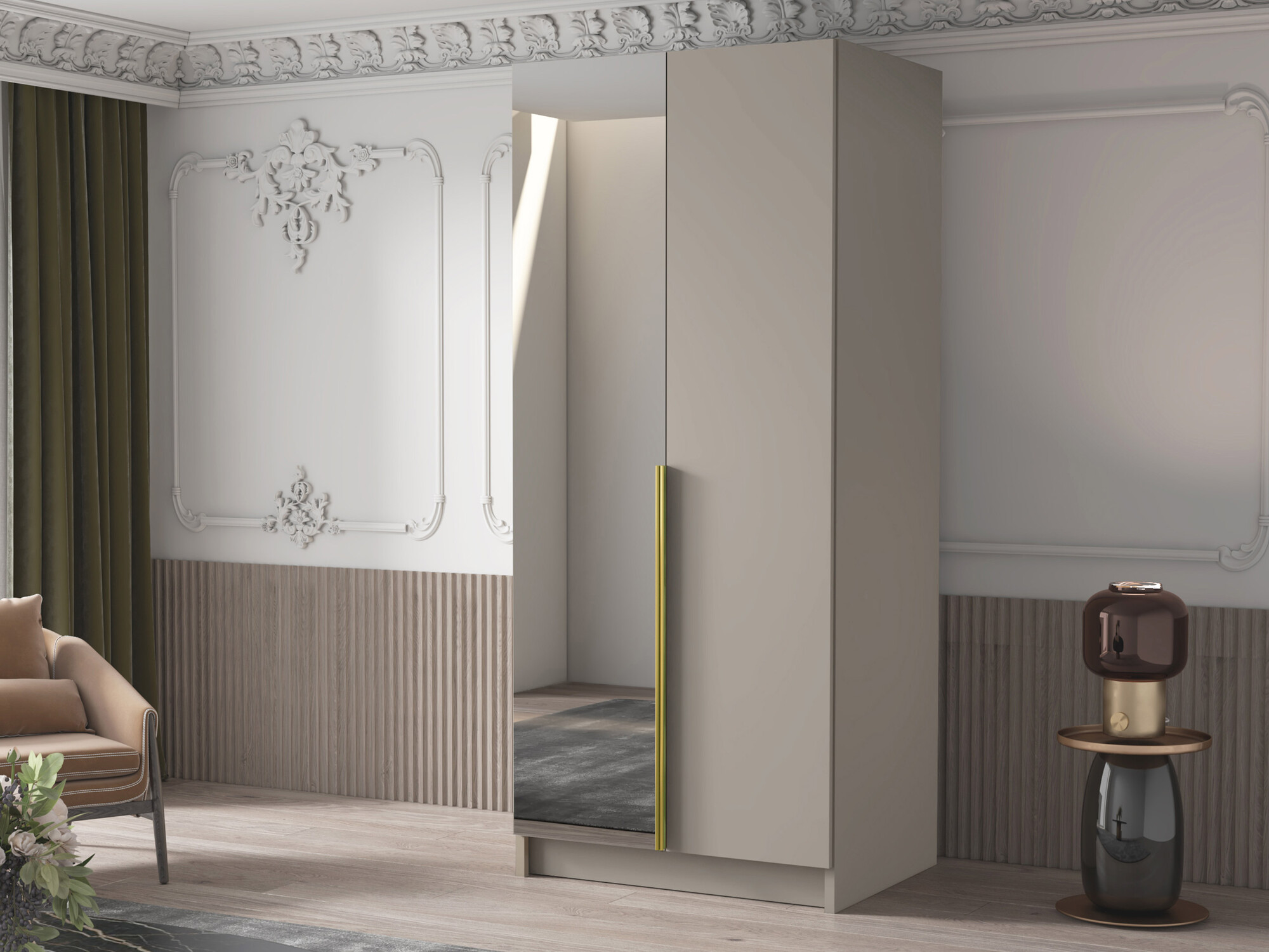 Armario Closico 194 (Cachemira + Dorado)