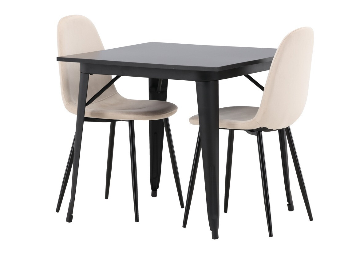 Conjunto de comedor Dallas 3353 (Negro + Beige)