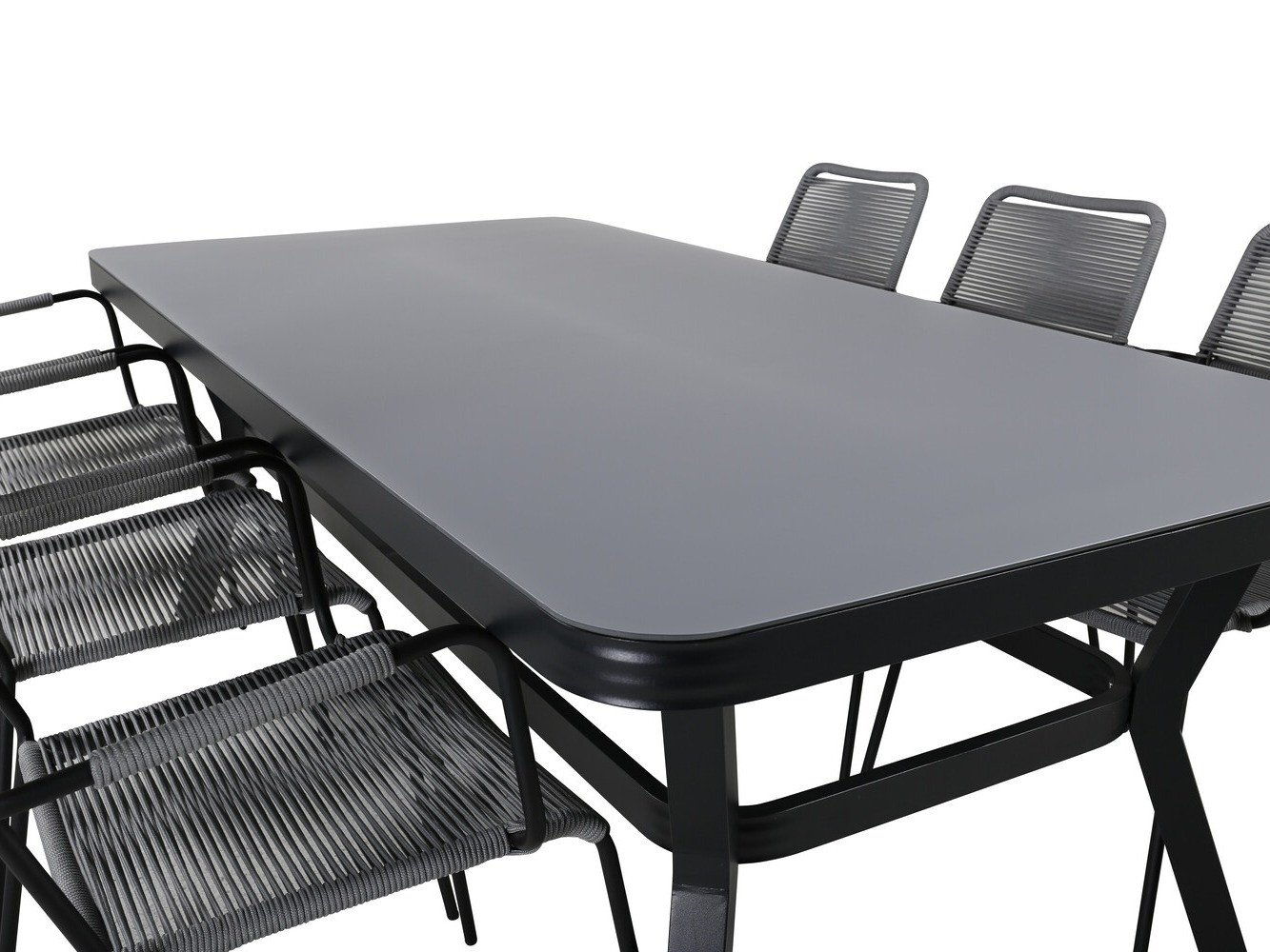 Conjunto de mesa y sillas Dallas 2985 (Gris + Negro)