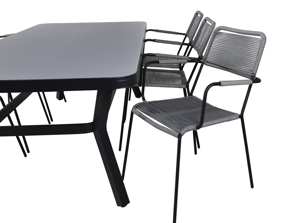 Conjunto de mesa y sillas Dallas 2985 (Gris + Negro)