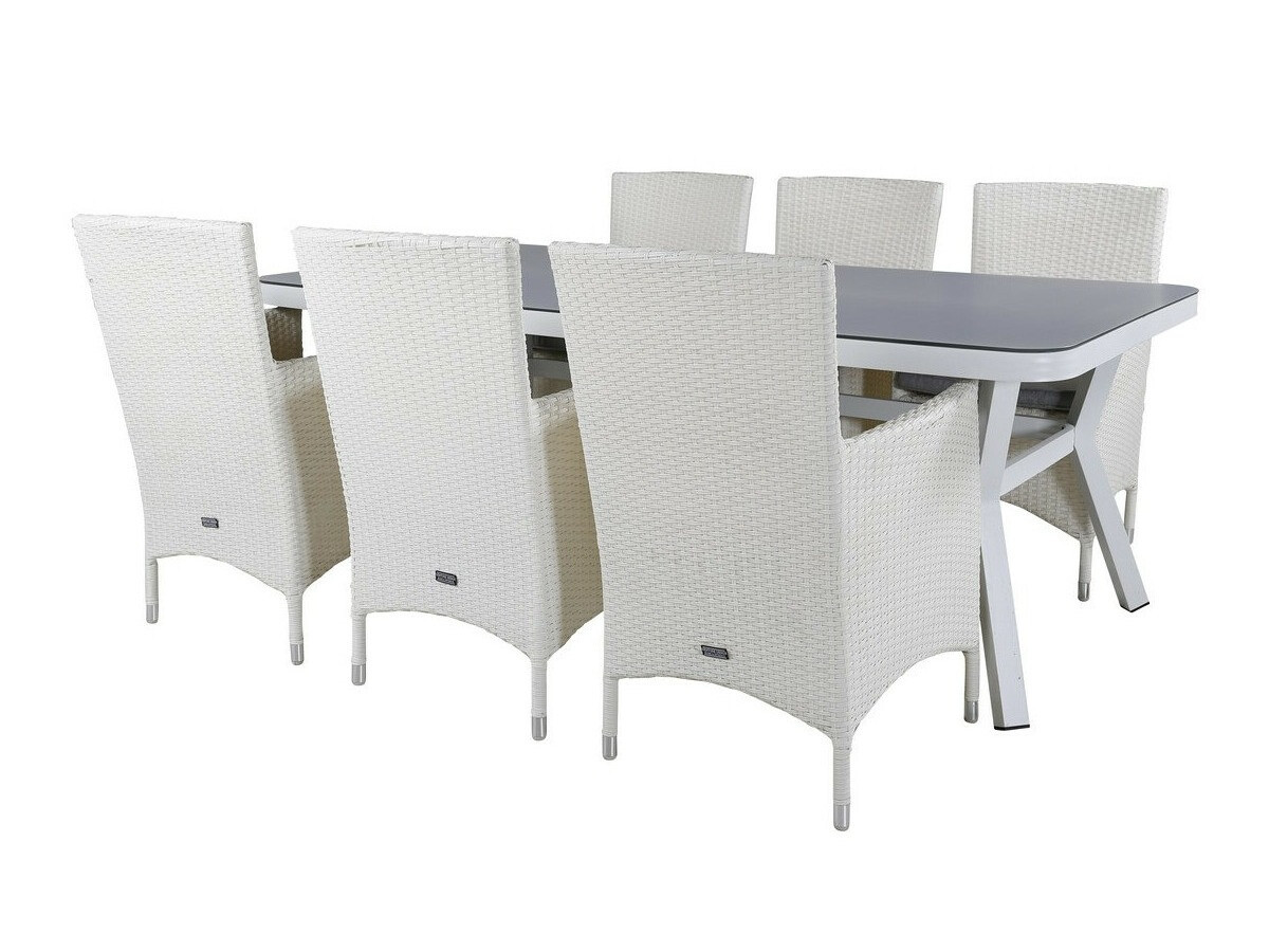 Conjunto de mesa y sillas Dallas 2987 (Blanco + Gris)