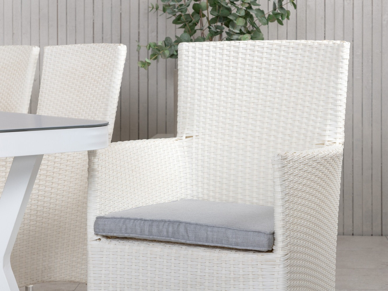 Conjunto de mesa y sillas Dallas 2987 (Blanco + Gris)