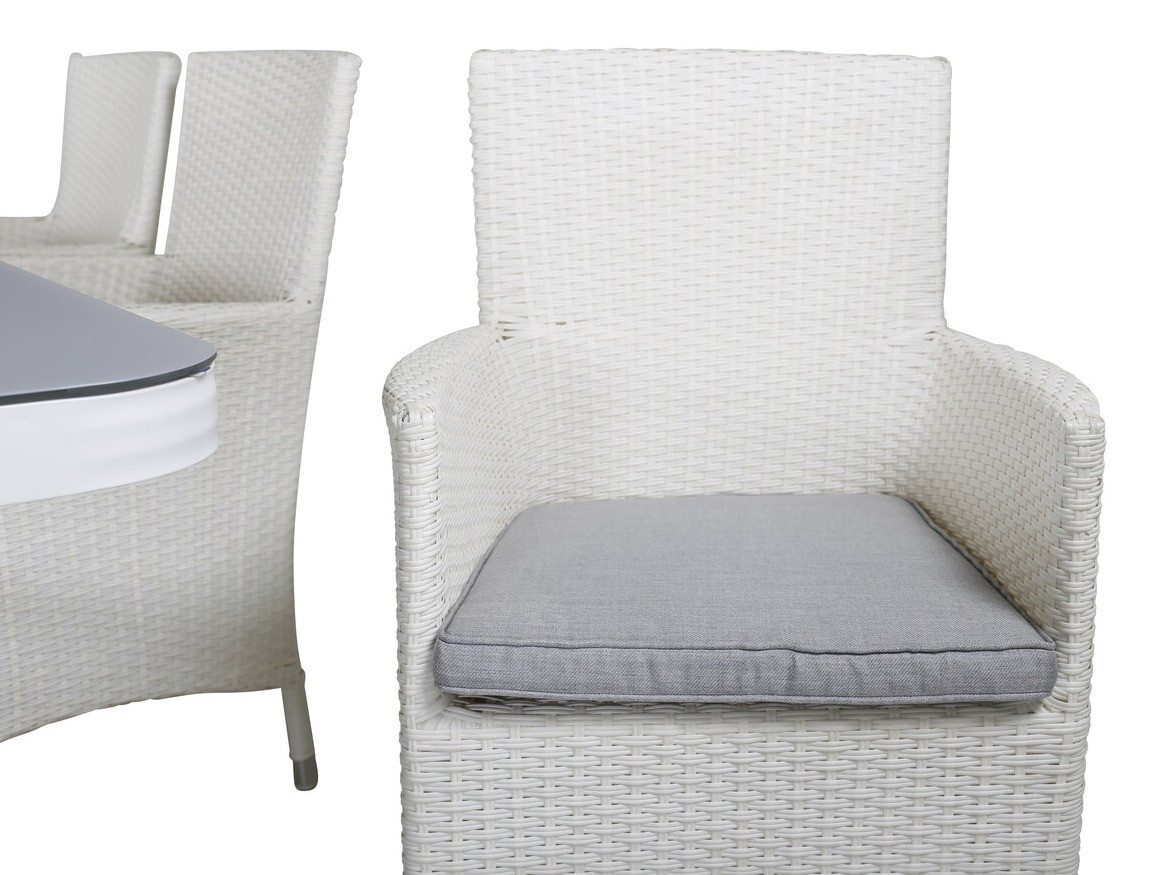 Conjunto de mesa y sillas Dallas 2987 (Blanco + Gris)