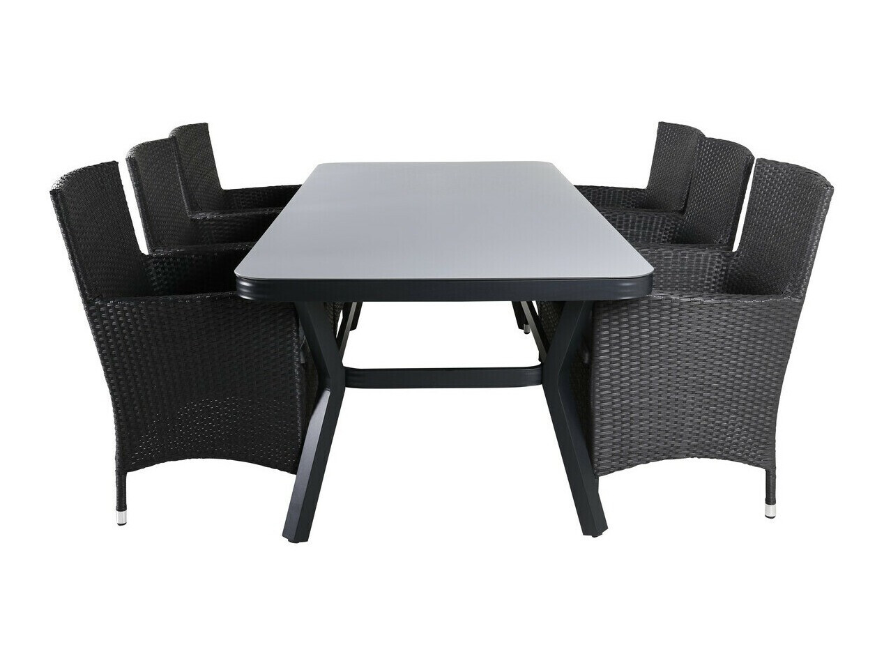 Conjunto de mesa y sillas Dallas 2987 (Negro + Gris)