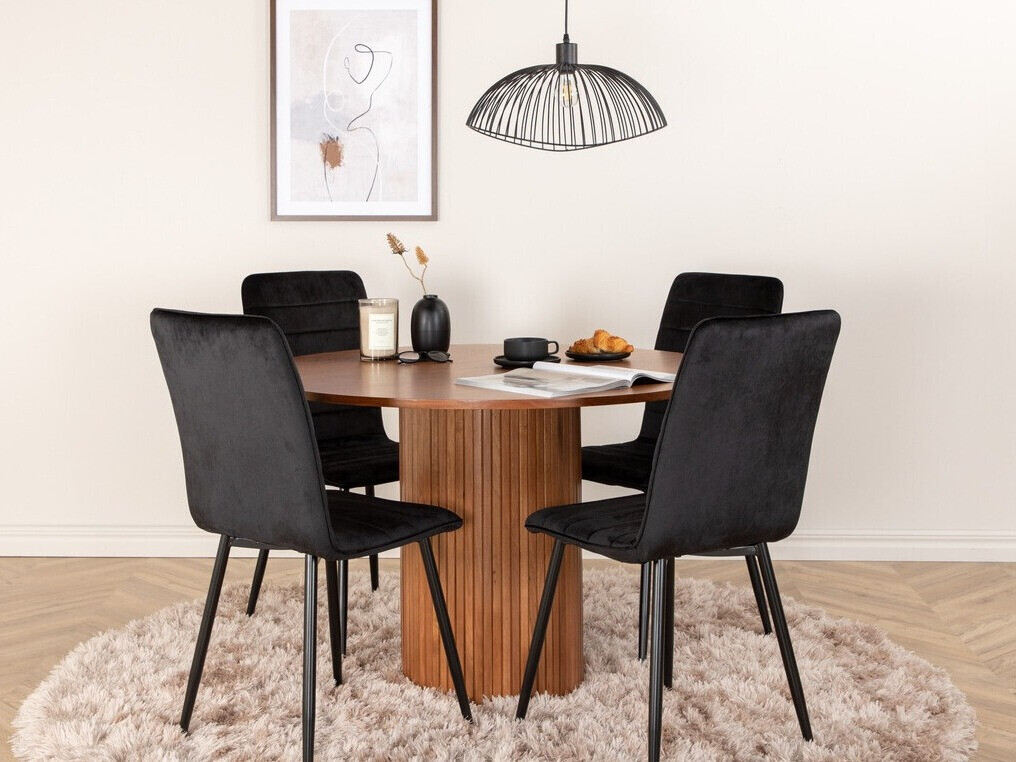 Conjunto de mesas y sillas para comedor Dallas 3091 (Negro)