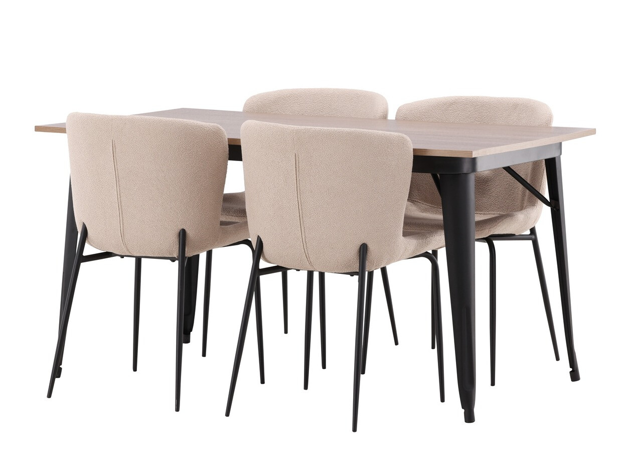 Conjunto de mesas y sillas para comedor Dallas 3363 (Beige + Negro)