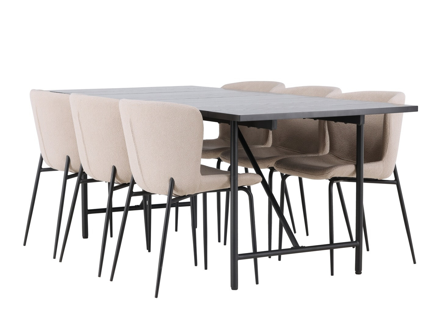 Conjunto de mesas y sillas para comedor Dallas 4192 (Beige + Negro)