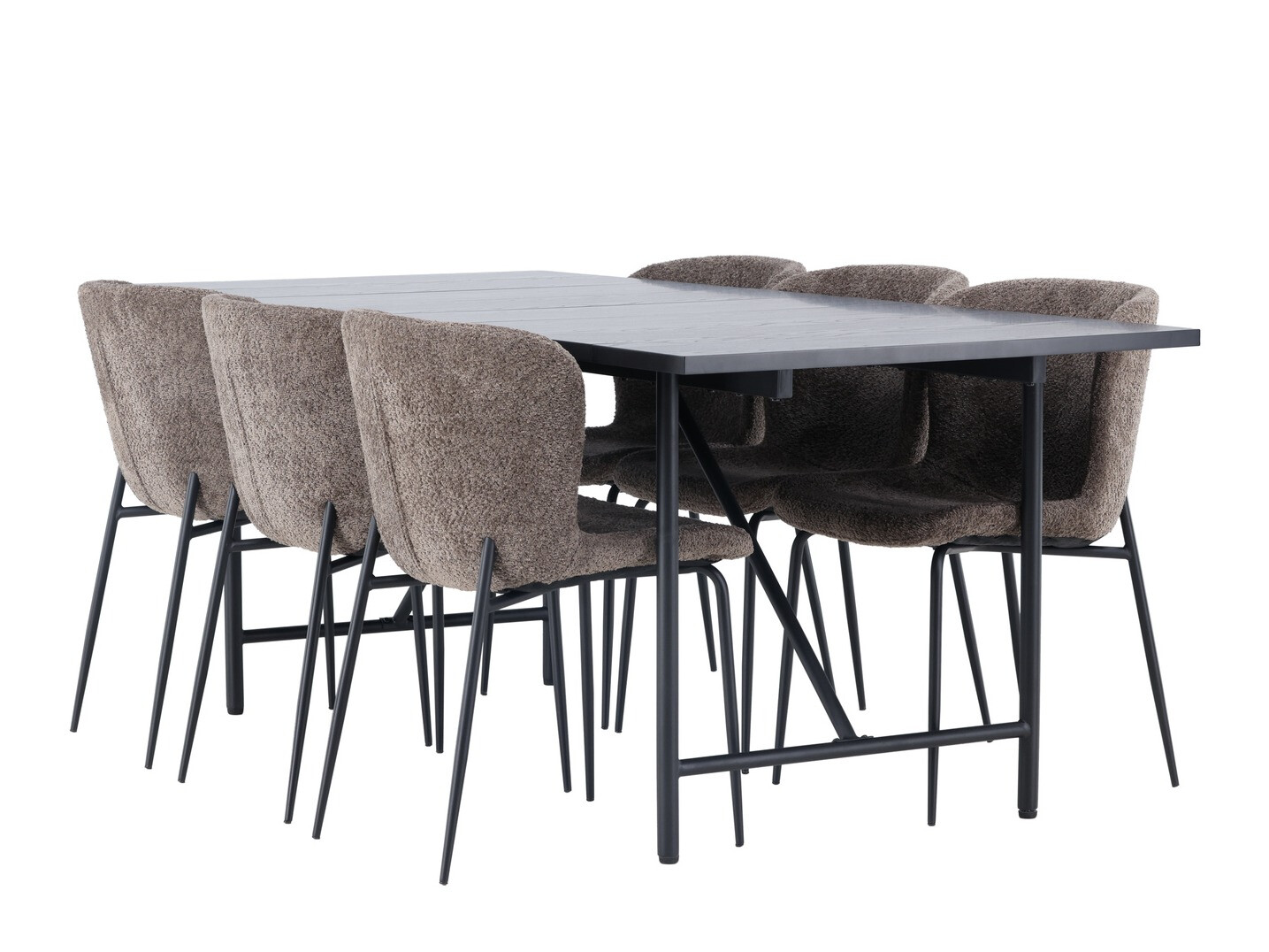 Conjunto de mesas y sillas para comedor Dallas 4192 (Marrón + Negro)