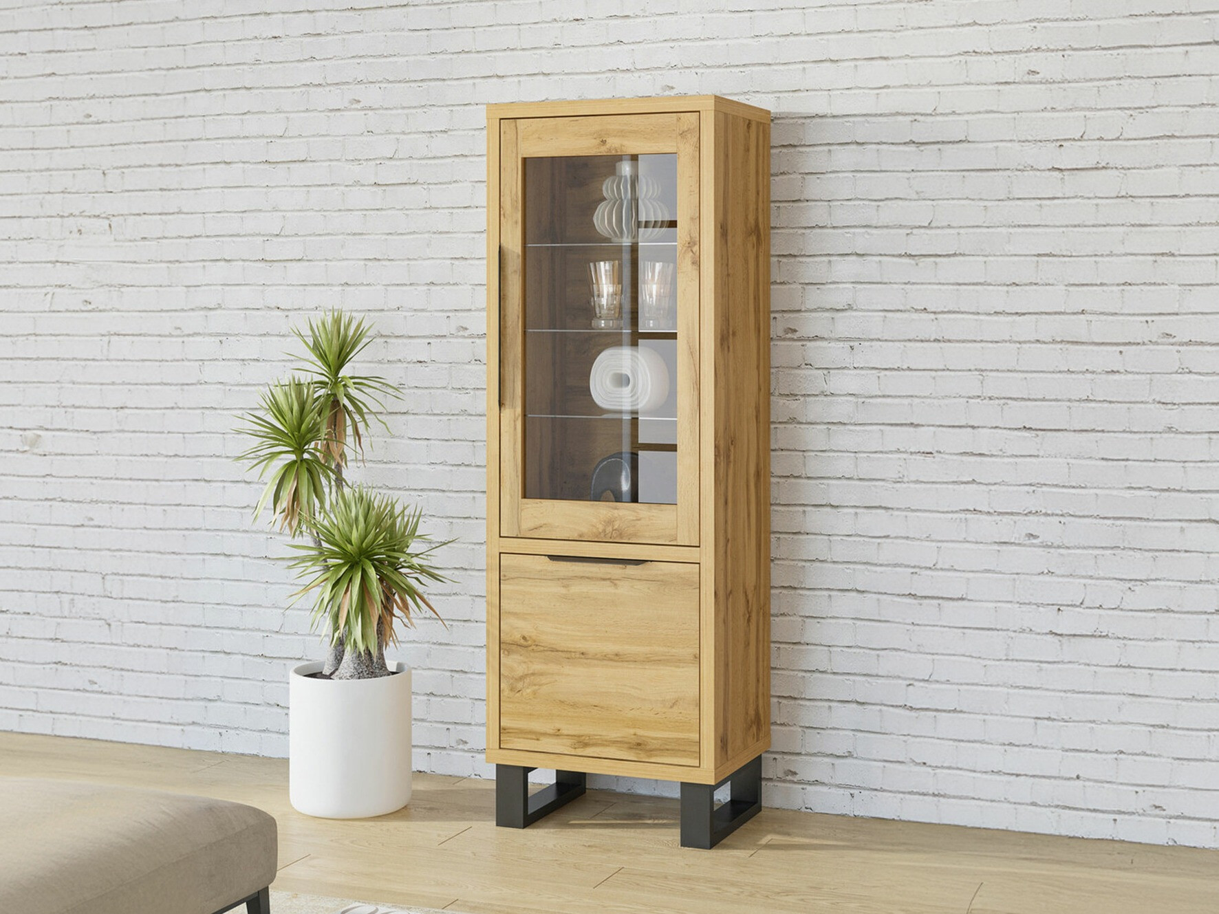 Estantería Avicavu 108 (Roble wotan + Negro)