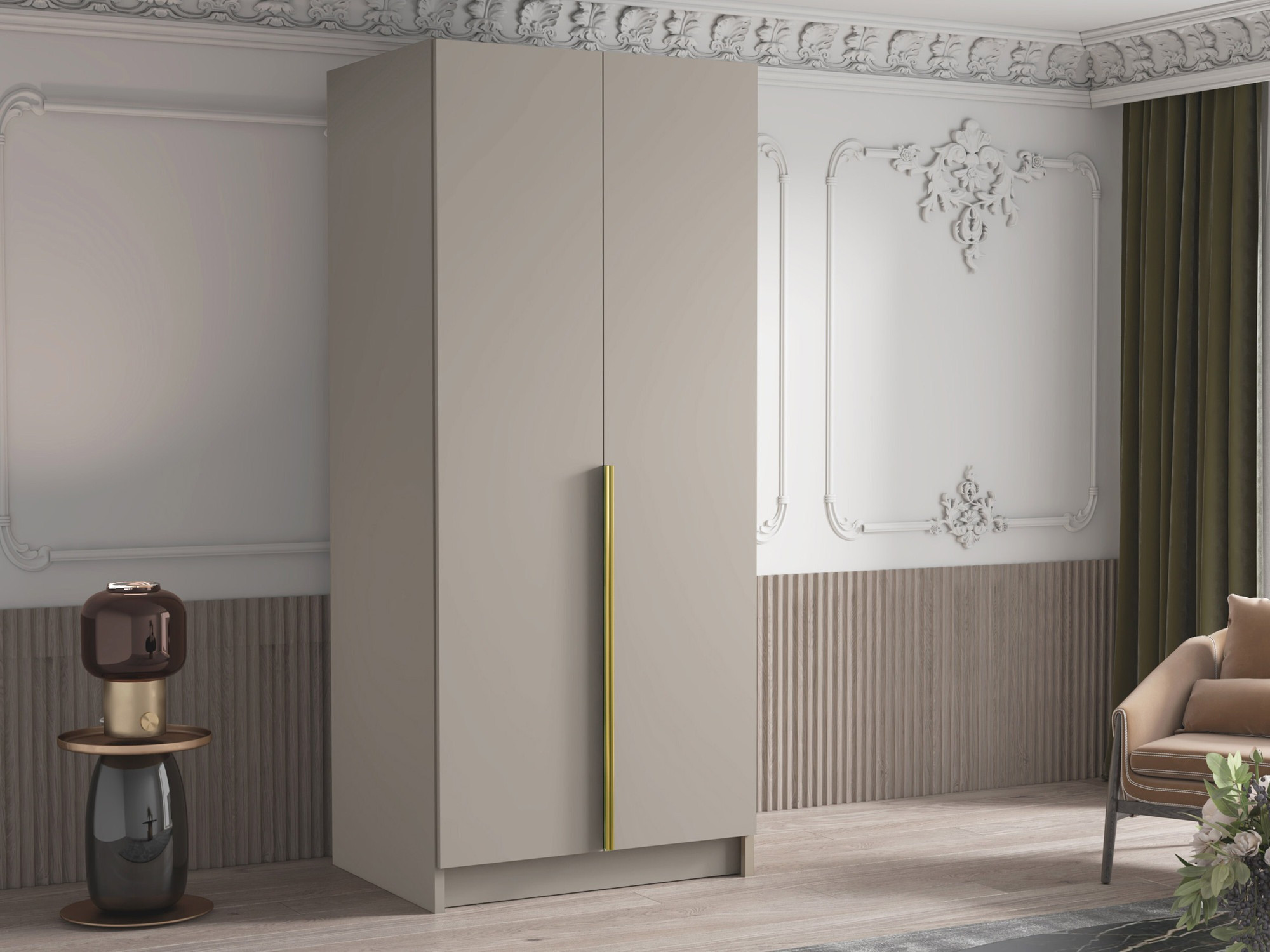 Armario Closico 195 (Cachemira + Dorado)