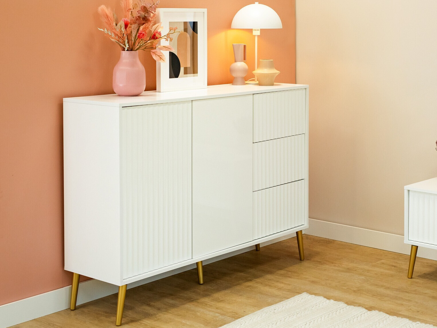 Cómoda Cirferi 101 (Blanco + Dorado)