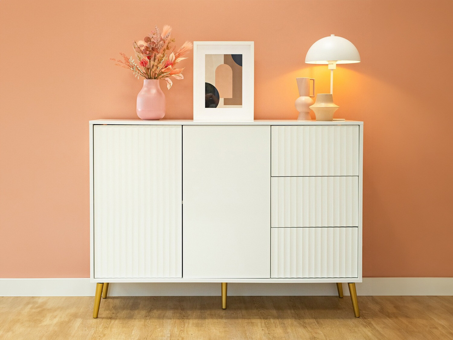 Cómoda Cirferi 101 (Blanco + Dorado)