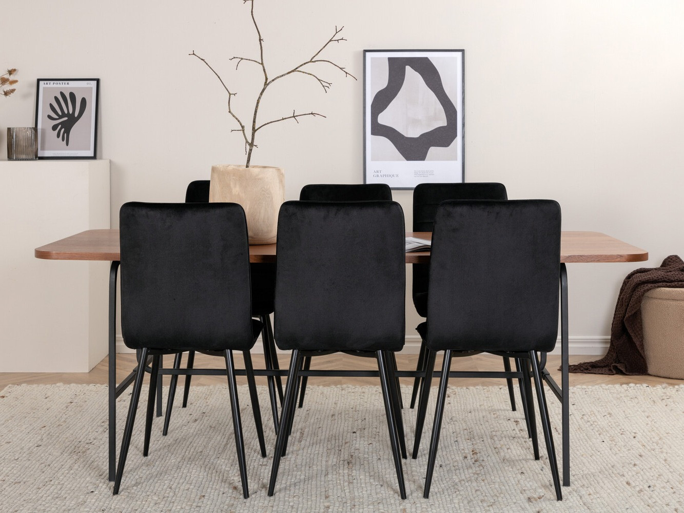 Conjunto de comedor Dallas 2792 (Negro)