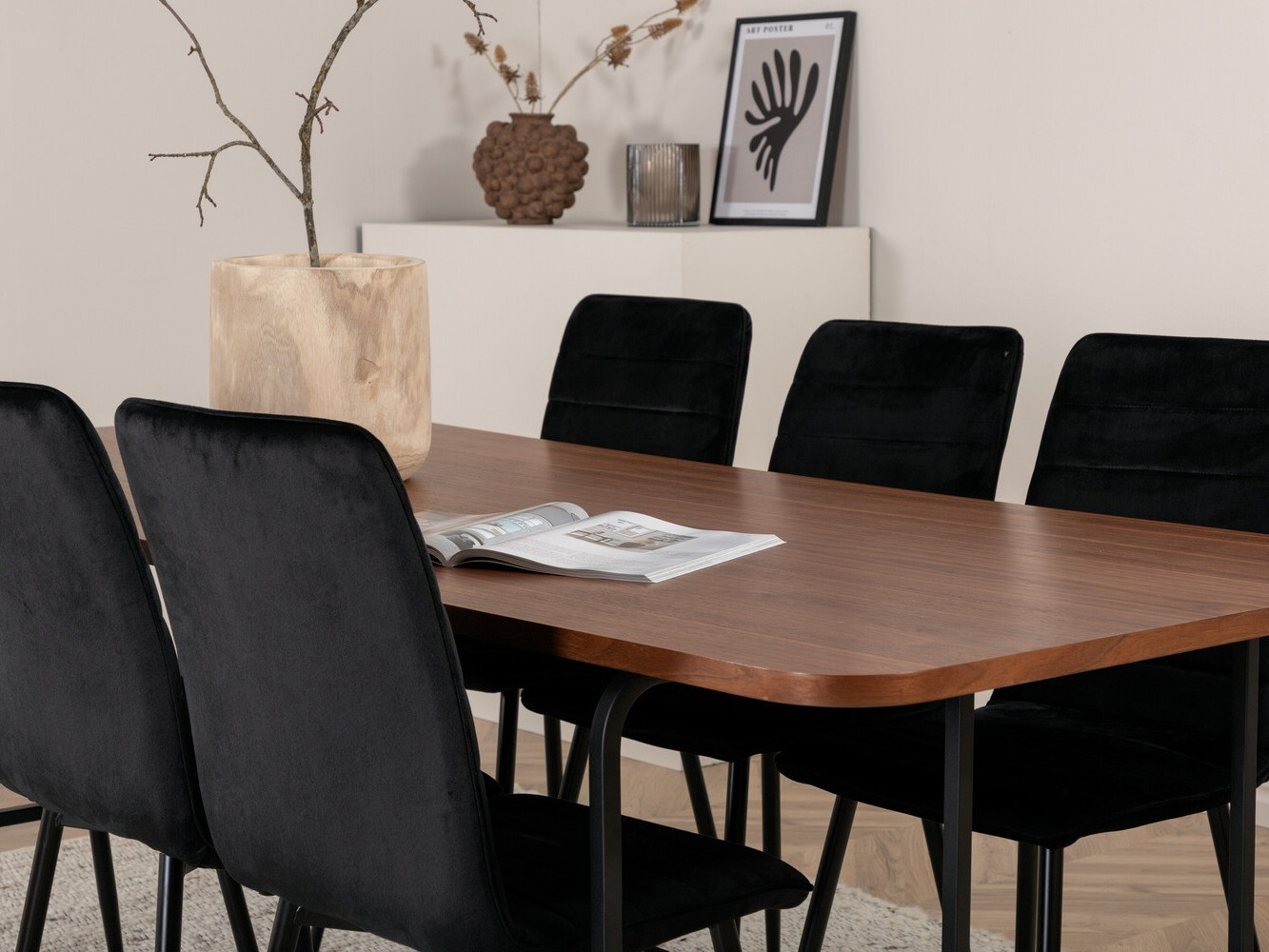 Conjunto de mesas y sillas para comedor Dallas 2792 (Negro)