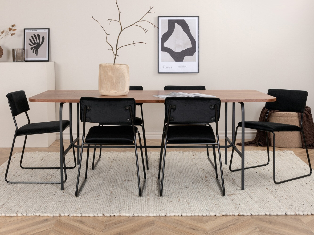 Conjunto de mesas y sillas para comedor Dallas 2795 (Negro)