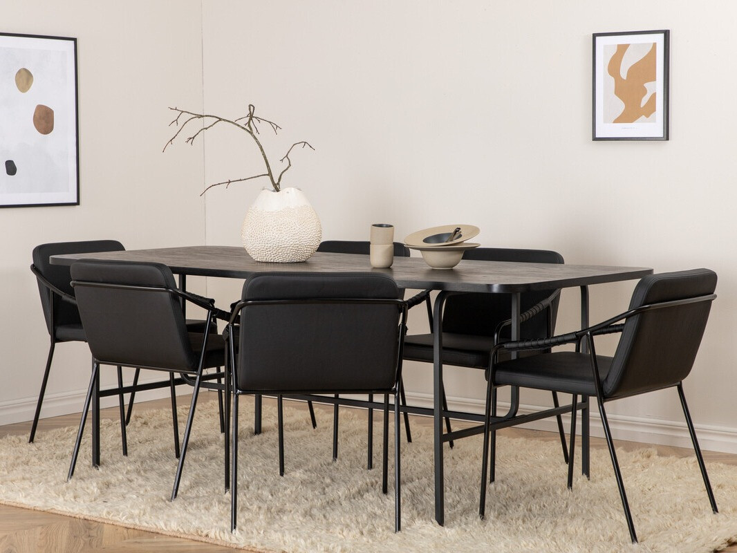 Conjunto de mesas y sillas para comedor Dallas 2797 (Negro)