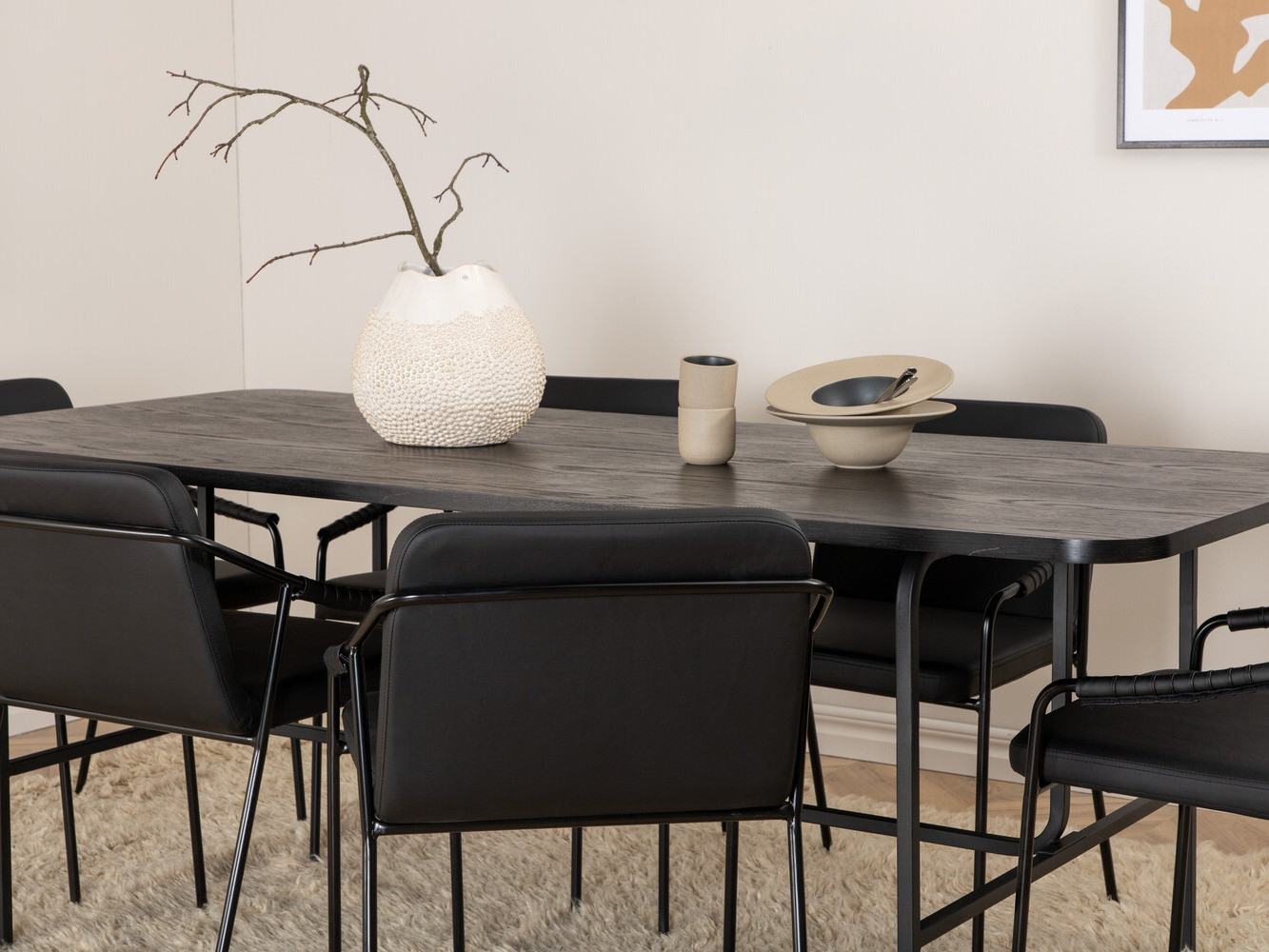 Conjunto de mesas y sillas para comedor Dallas 2797 (Negro)