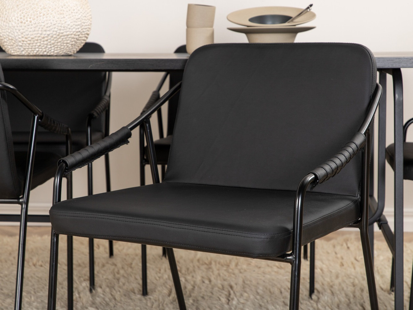 Conjunto de mesas y sillas para comedor Dallas 2797 (Negro)