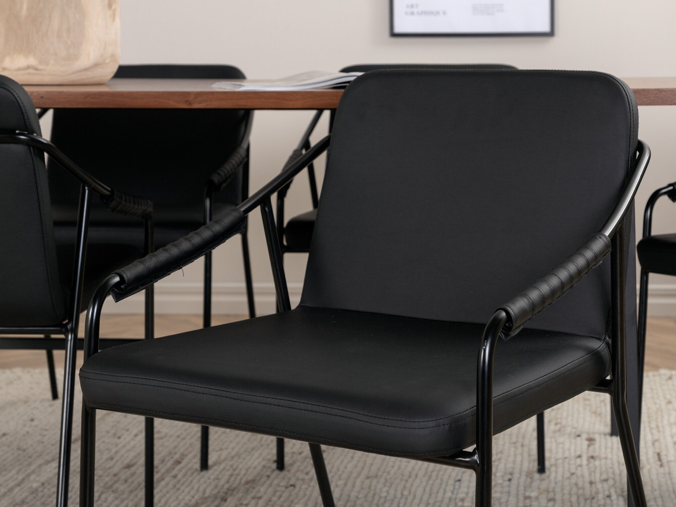 Conjunto de mesas y sillas para comedor Dallas 2797 (Nogal + Negro)