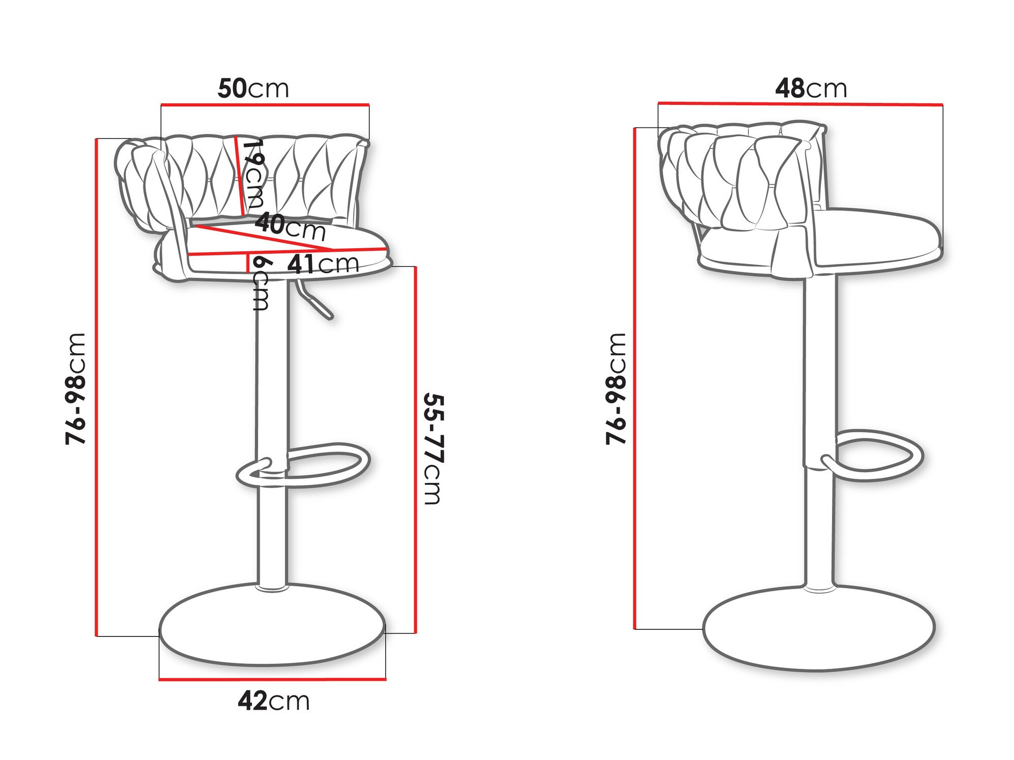Silla de barra Comfivo Hilaritas II (Gris)
