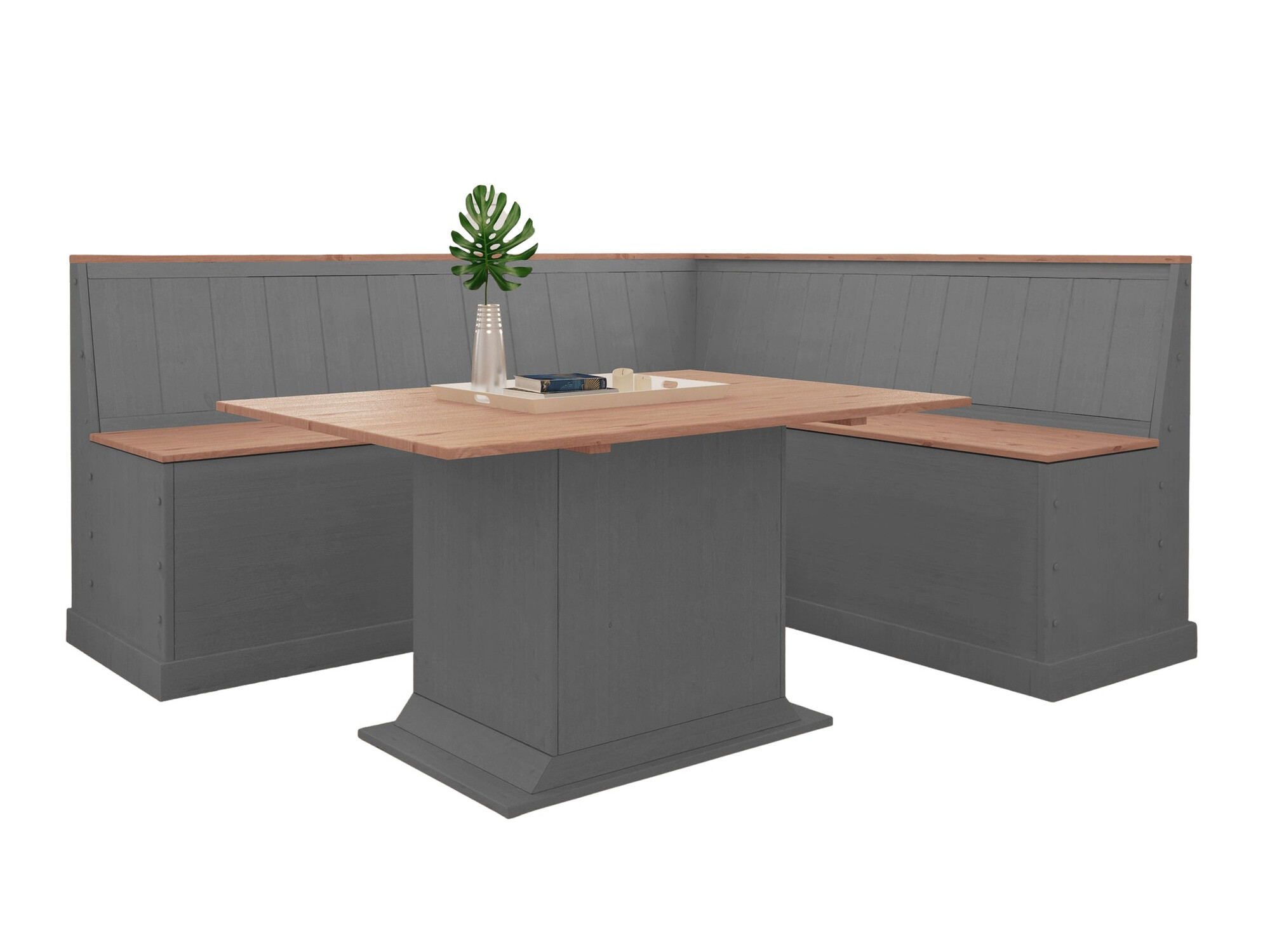 Banco esquinero Cirfeli 106 (Gris + Pino)