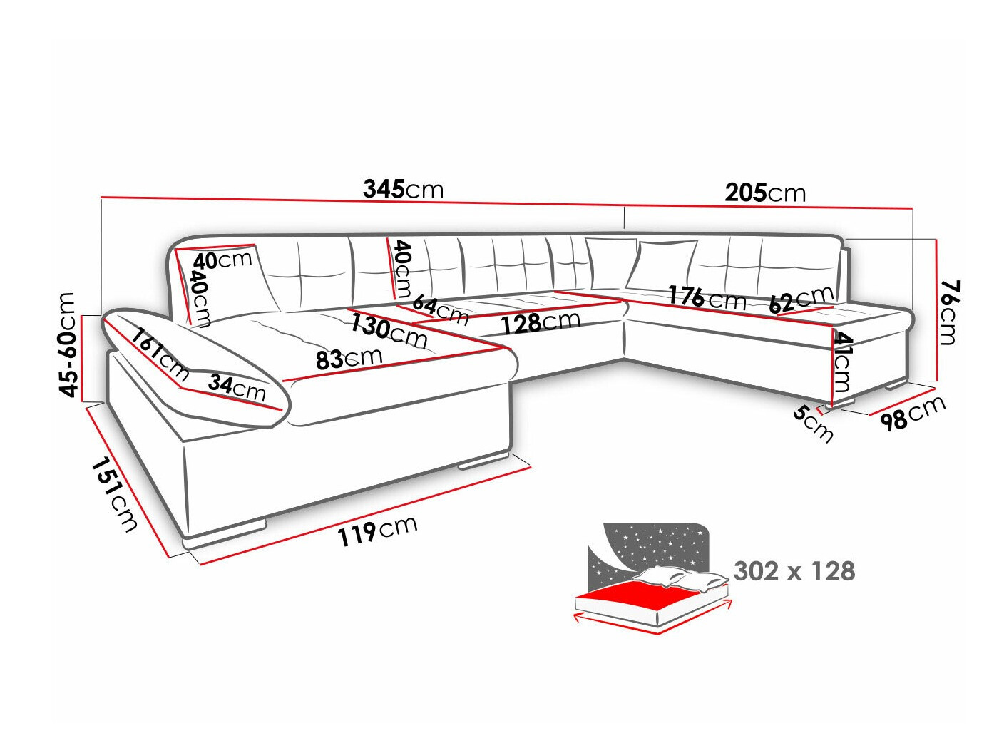 Sofá rinconero Comfivo 173 (Tracy 211.01)