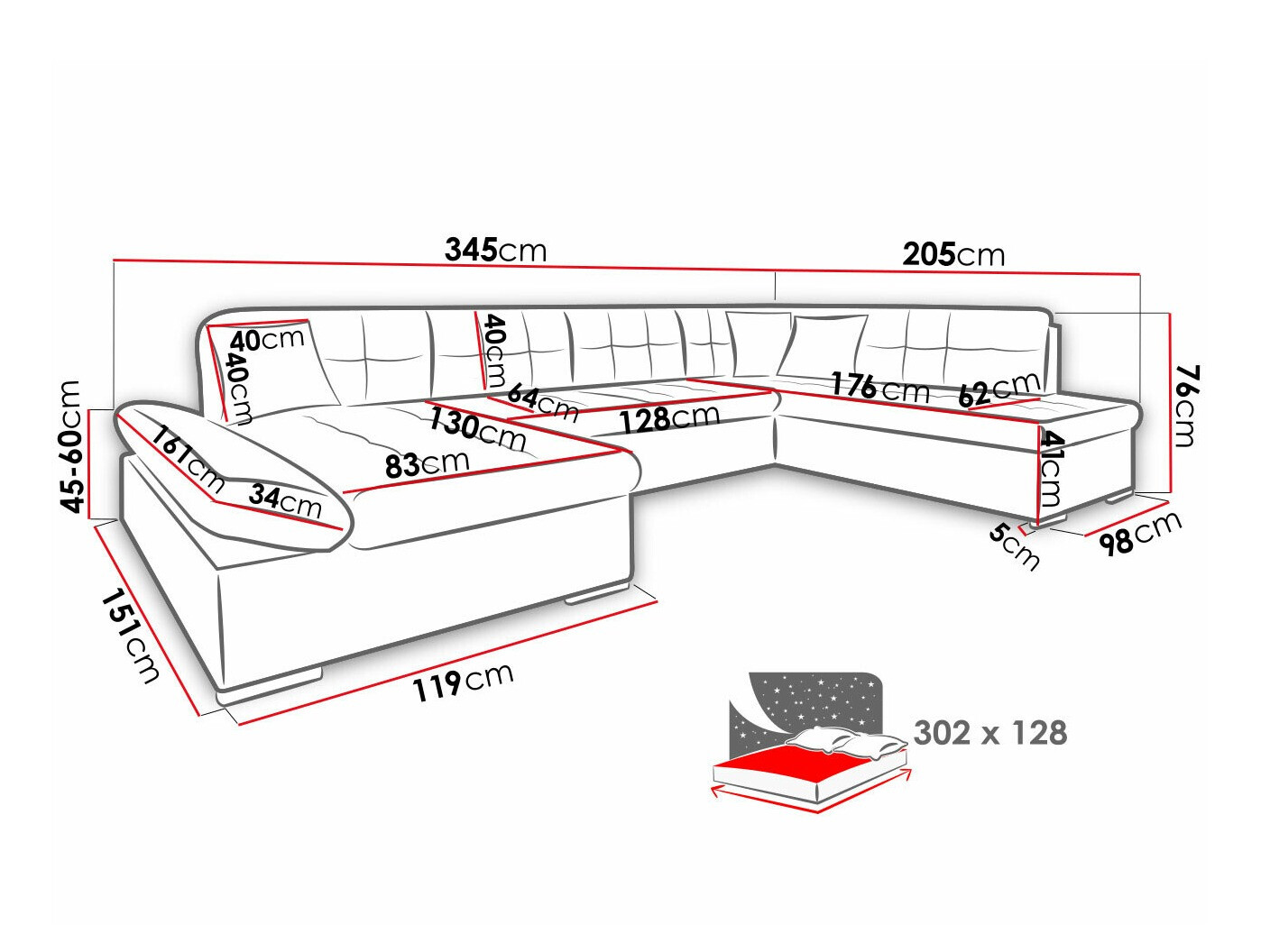Sofá rinconero Comfivo 173 (Tracy 211.03)