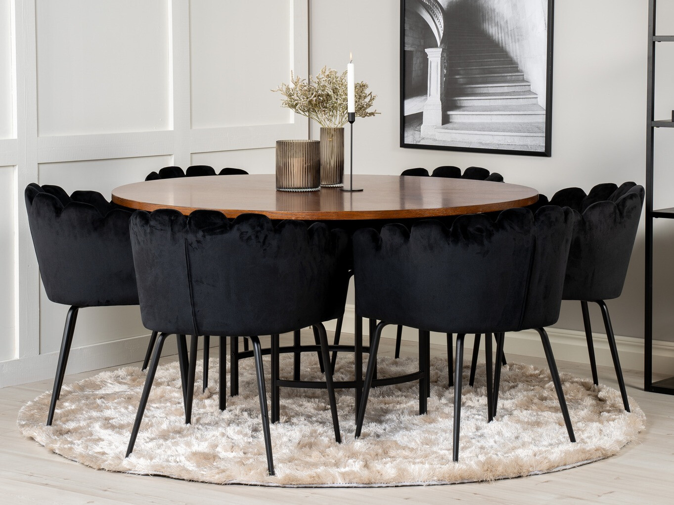 Conjunto de mesas y sillas para comedor Dallas 311 (Negro)