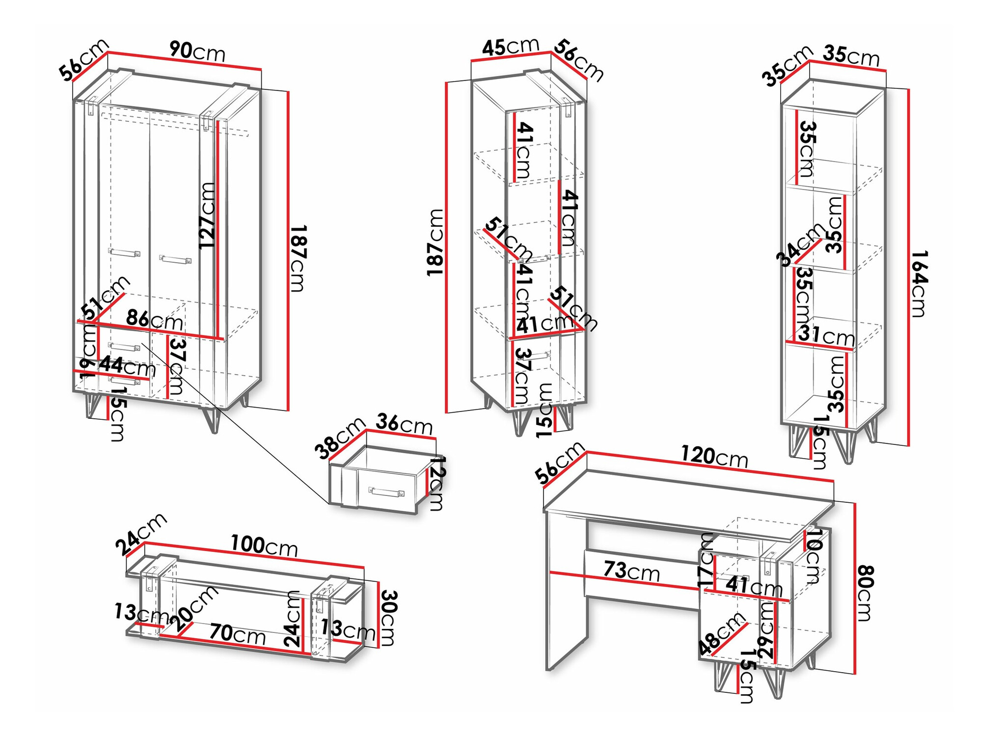 Conjuntos de muebles Domdele 114