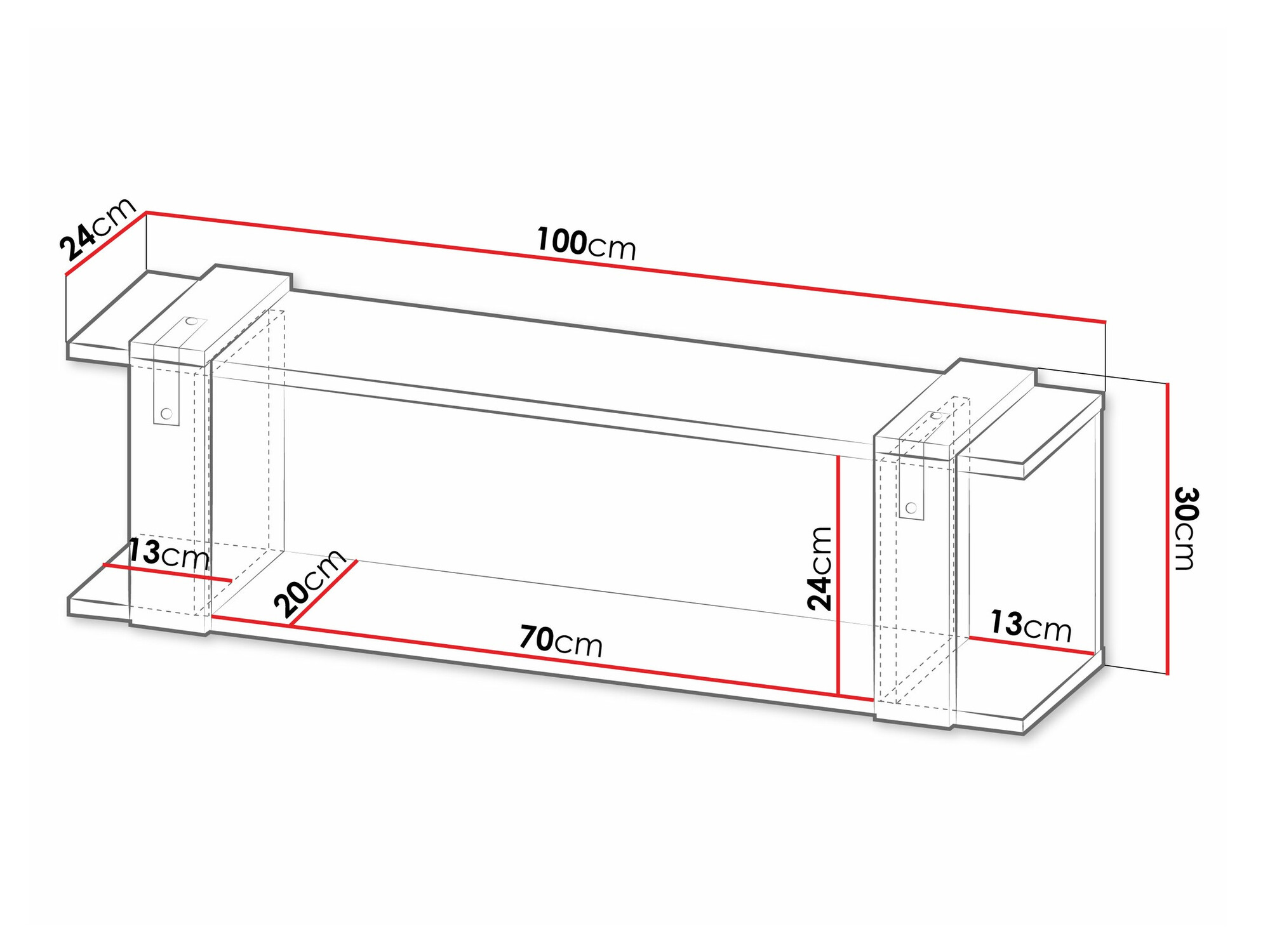 Estantería de pared Domdele 107