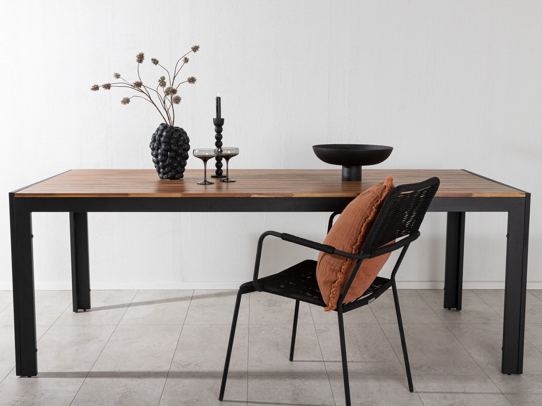 Mesa para exterior Dallas 673 (Acacia + Negro)