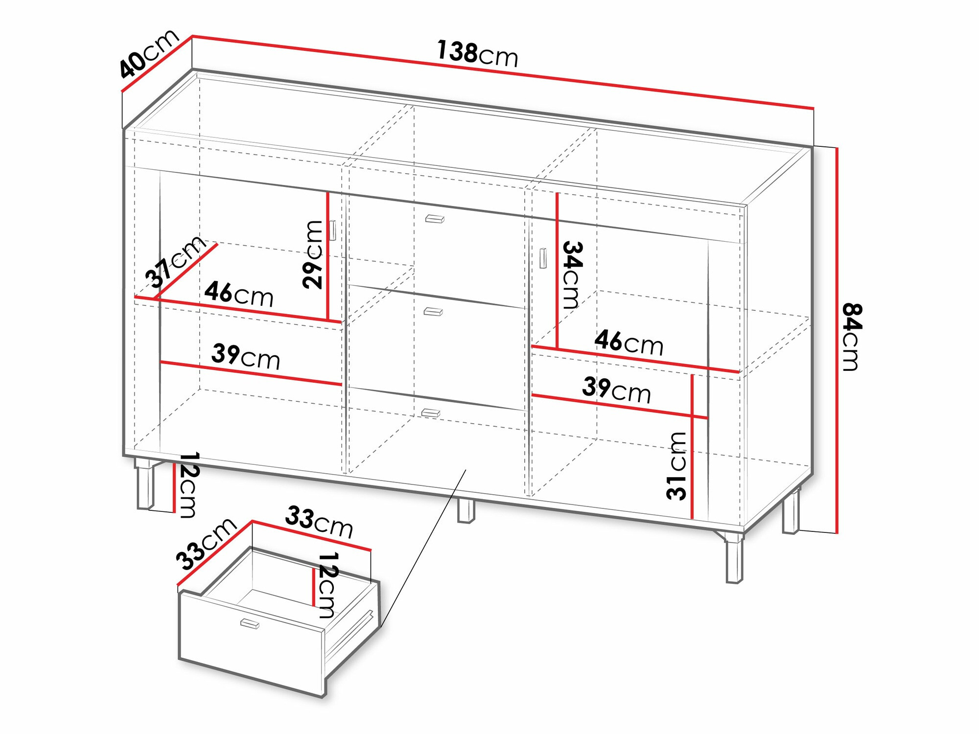 Cómoda Mormavu 103 (Mate blanco)