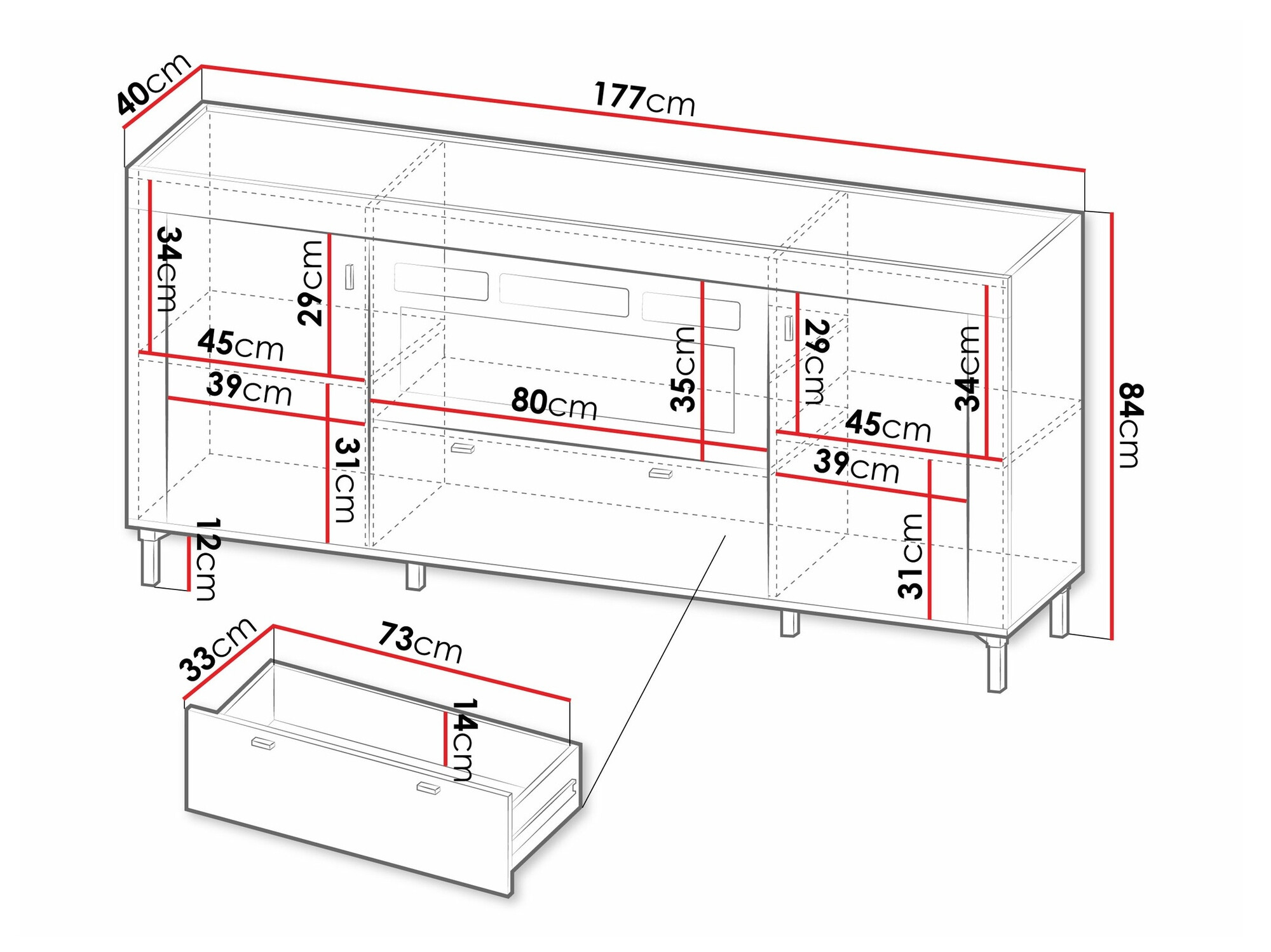 Cómoda Mormavu 110 (Cachemira)