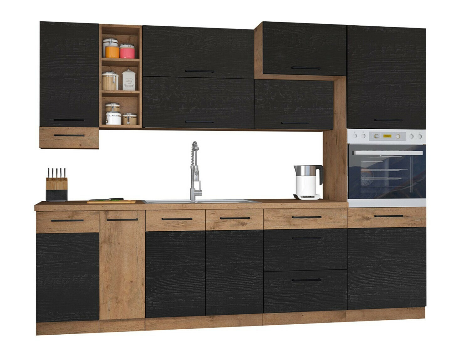 Conjunto de cocina modular Wood Dark 129