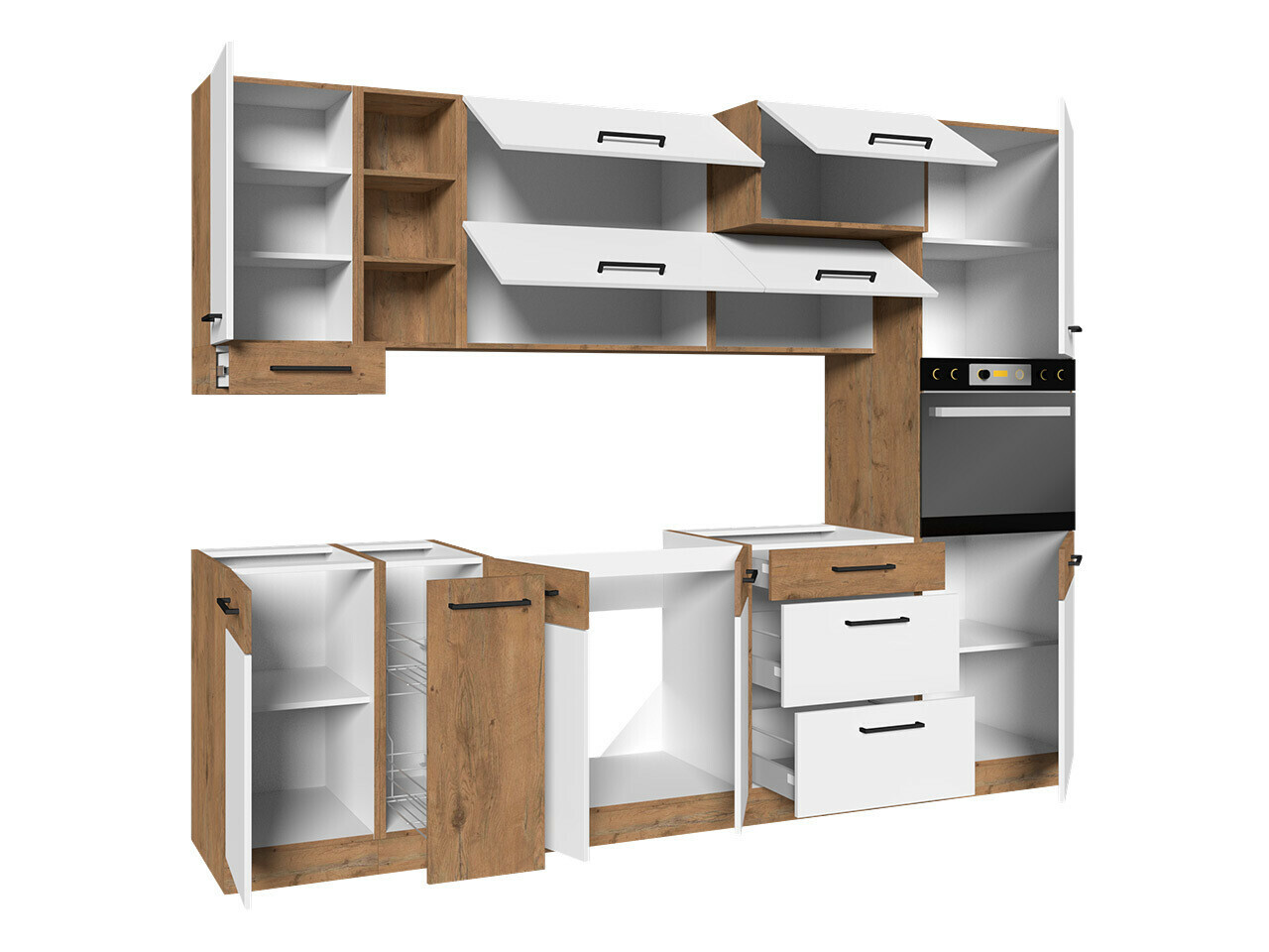 Conjunto de cocina modular Wood Dark 129