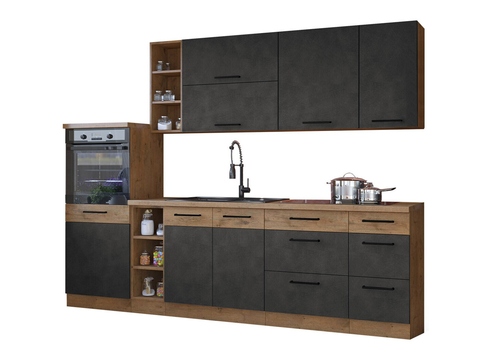 Conjunto de cocina modular Wood Grey 137