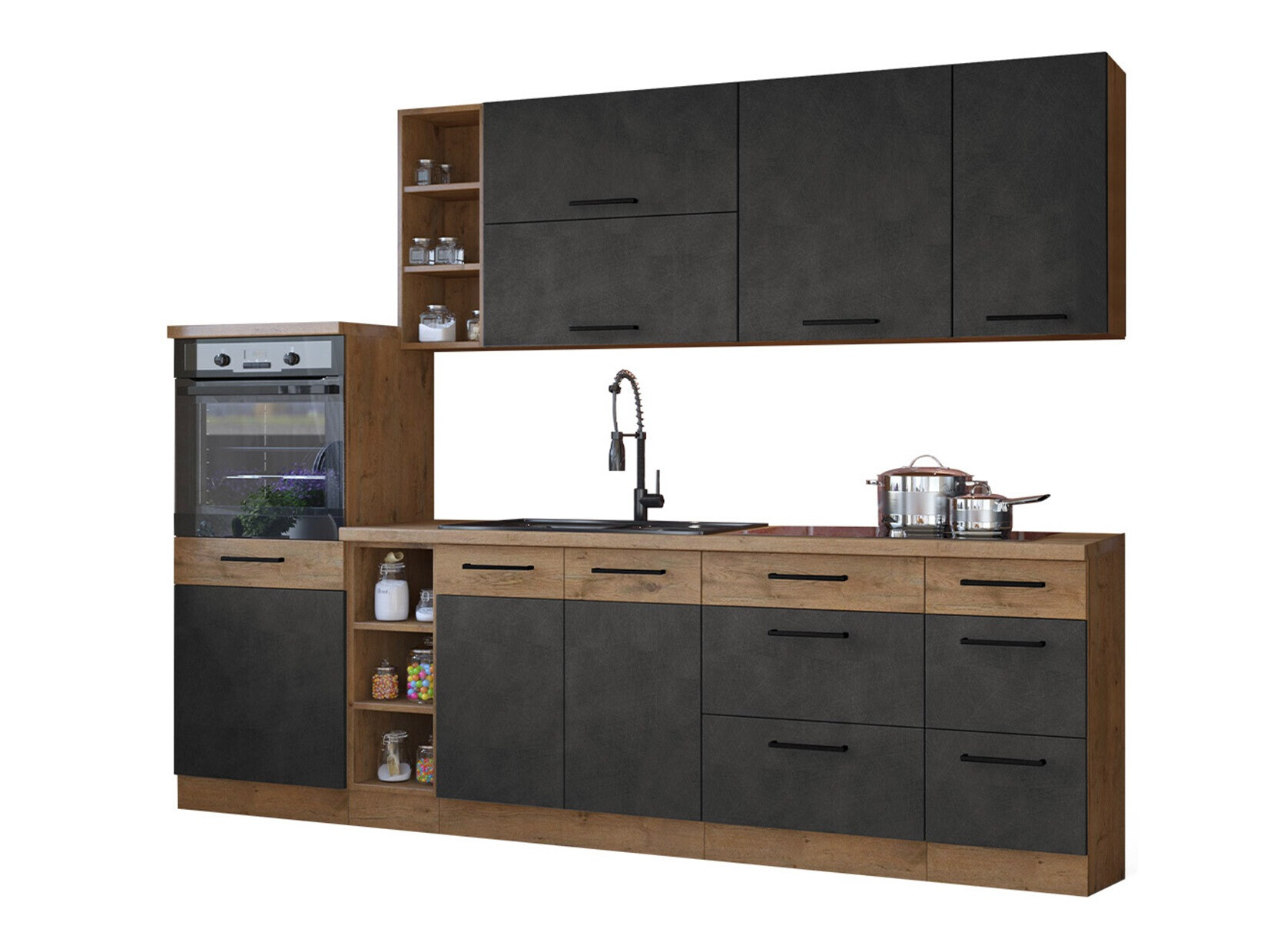 Conjunto de cocina modular Wood Grey 137