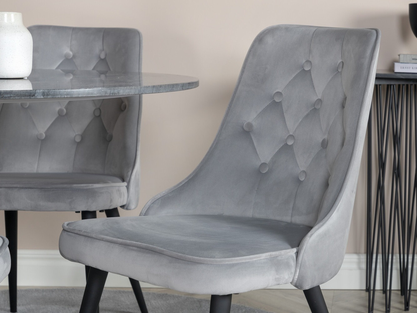 Conjunto de comedor Dallas 2671 (Gris + Negro)