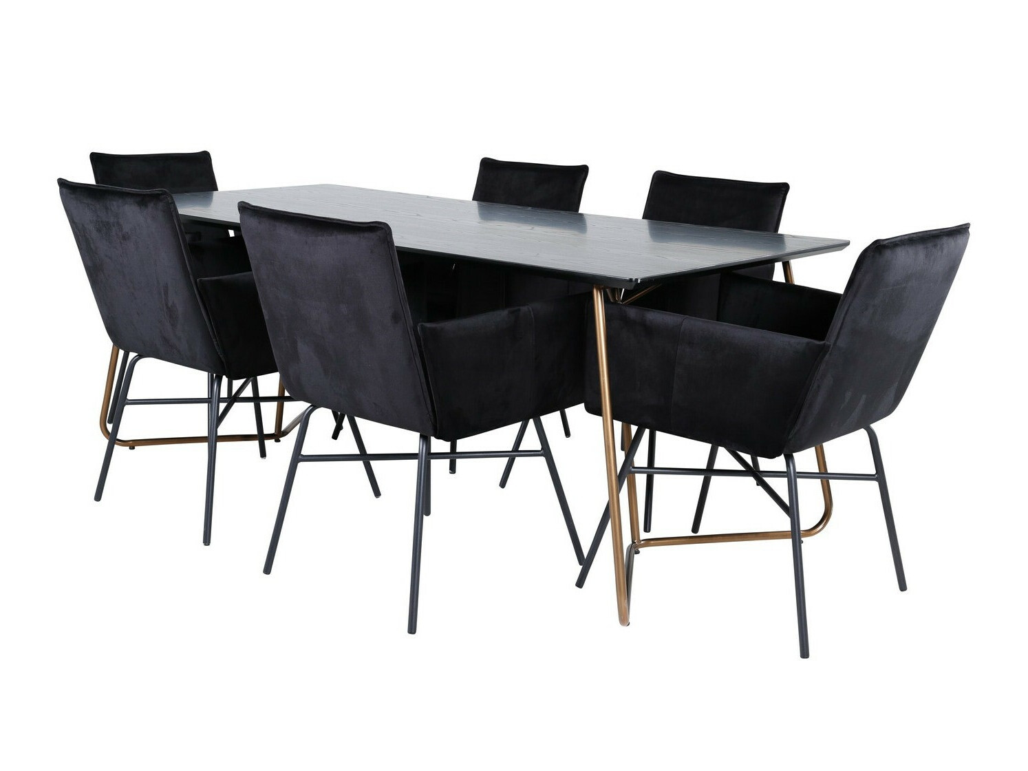 Conjunto de comedor Dallas 2718 (Negro)