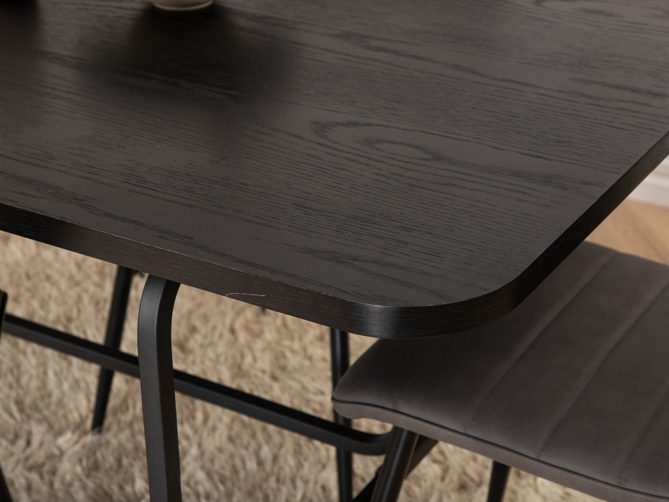 Conjunto de comedor Dallas 2768 (Gris + Negro)