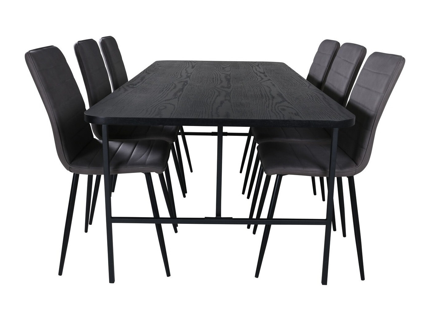 Conjunto de comedor Dallas 2768 (Gris + Negro)