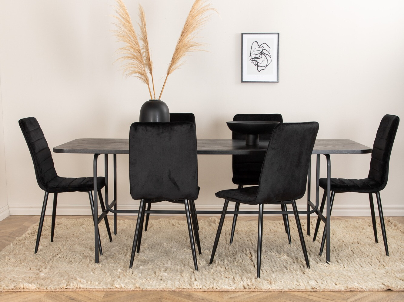 Conjunto de comedor Dallas 2768 (Negro)