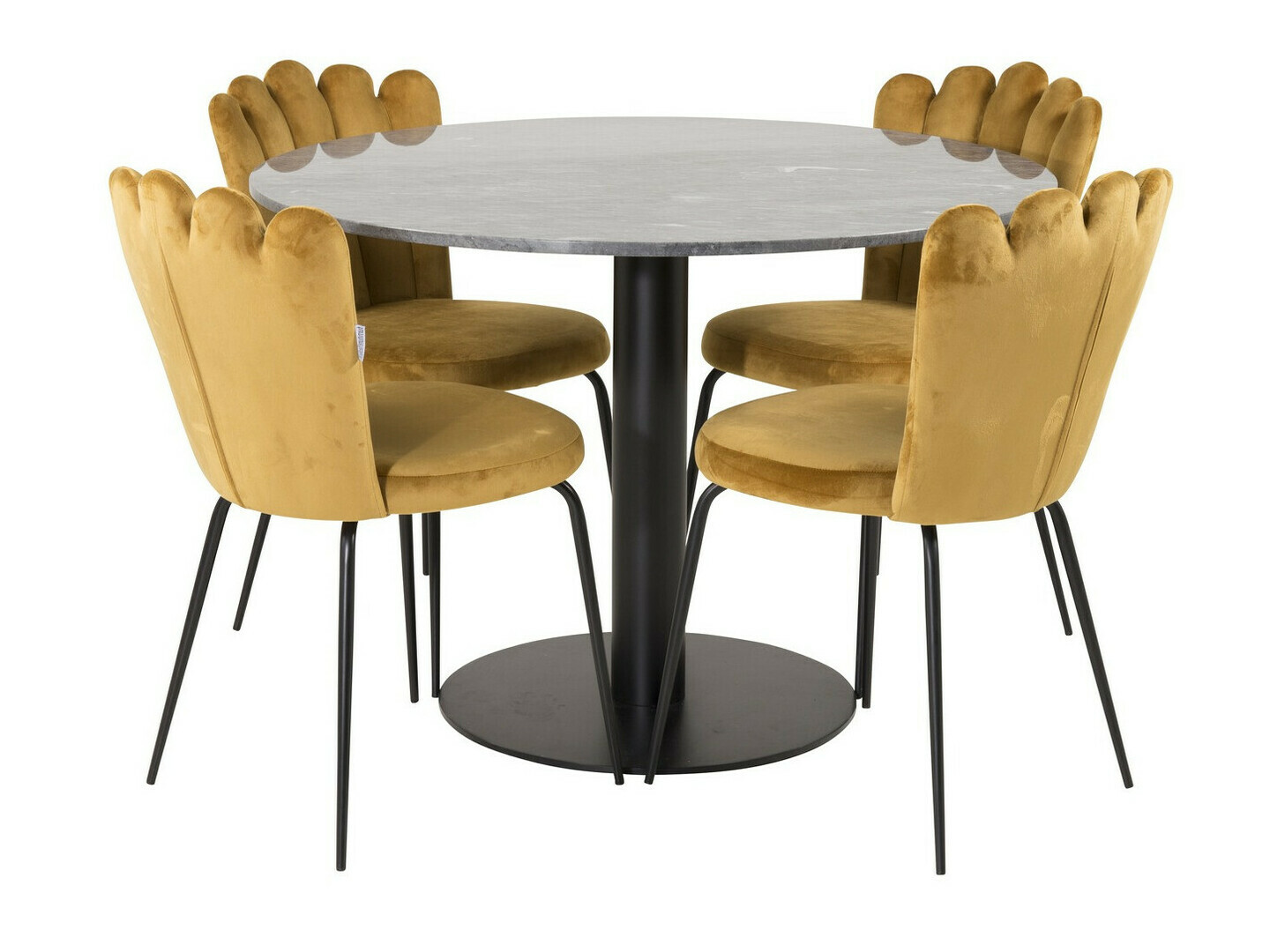 Conjunto de mesas y sillas para comedor Dallas 2624 (Amarillo + Negro)