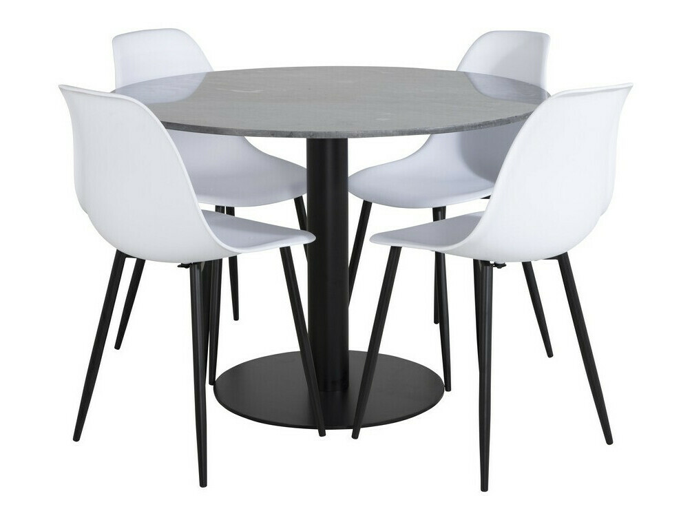 Conjunto de mesas y sillas para comedor Dallas 2630 (Blanco + Negro)