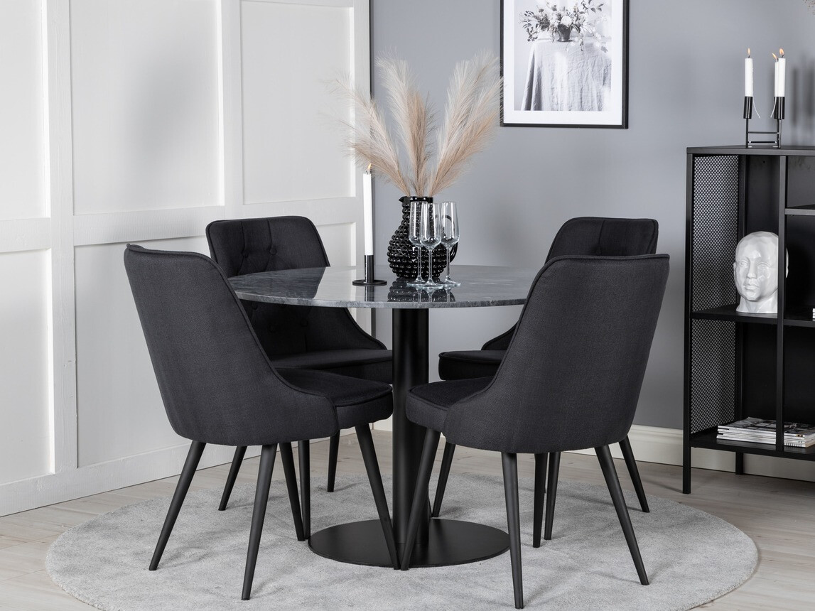 Conjunto de mesas y sillas para comedor Dallas 2671 (Negro)