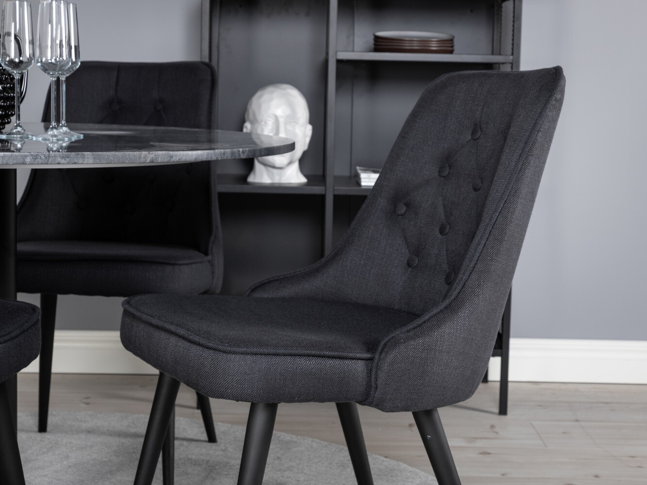 Conjunto de mesas y sillas para comedor Dallas 2671 (Negro)